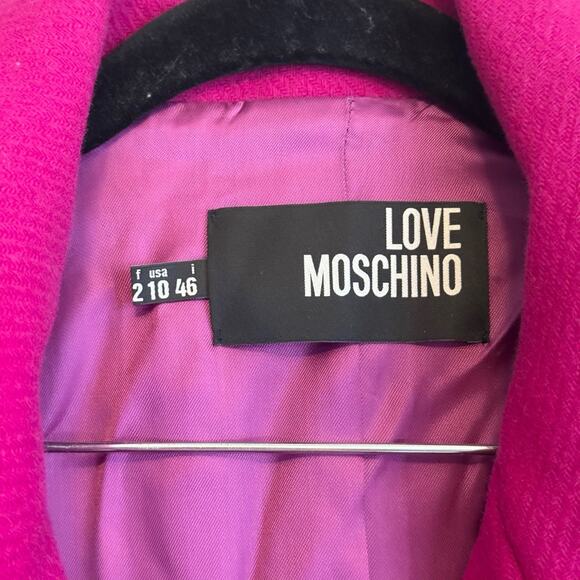 Love Moschino Virgin Wool Blazer Jacket Magenta Pink 10 - Picture 5 of 6